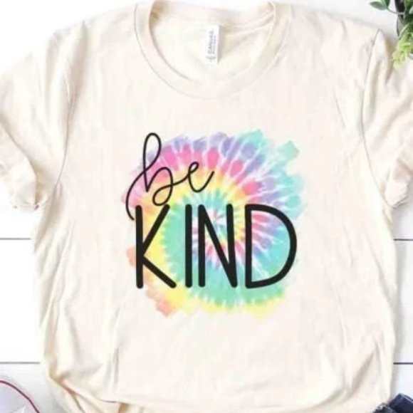 Women's Top BE KIND TIE DYE TEE - Picture 1 of 1